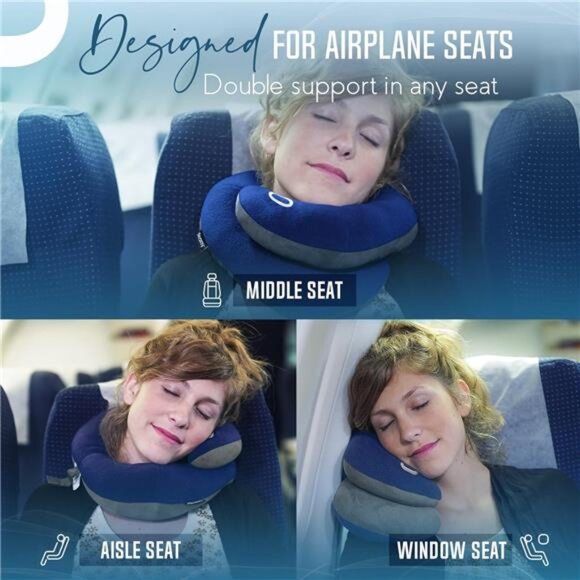 Neck Pillow for Travel Provides Double Support to The Head, Neck - Picture 2 of 7